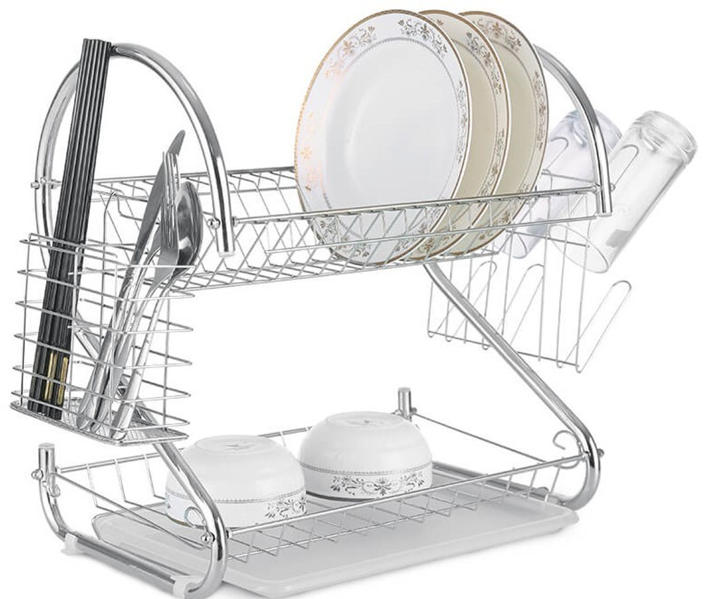 MR-1025-53 Сушка 2-х уровн.д/посуды длин.Basic 53х26,5х39 см