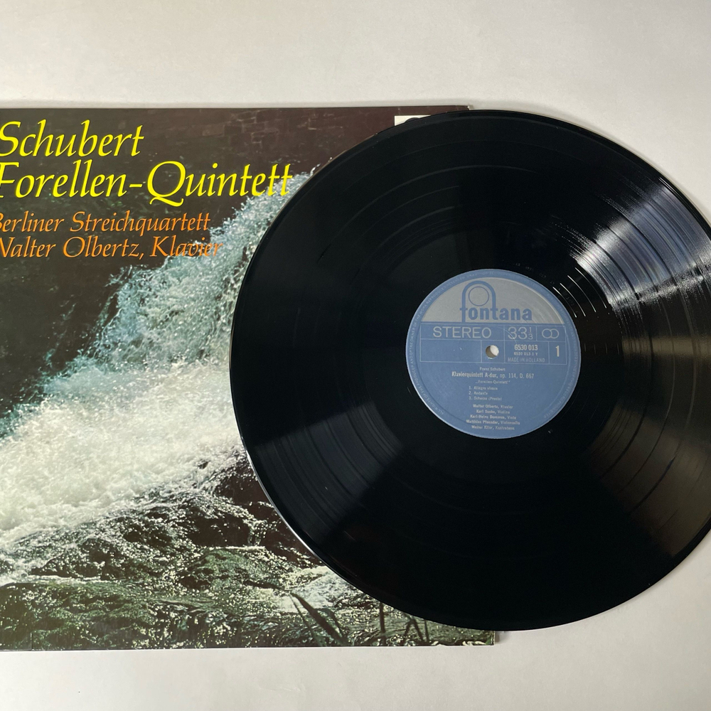 Винтажная виниловая пластинка LP Schubert Шуберт Walter Olbertz, Karl Suske, Schubert Forellen Quintett Berliner Streichquartett (Нидерланды 1972)