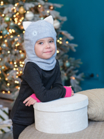 Шлем зимний вязаный (Жемчужно-серый) КИС