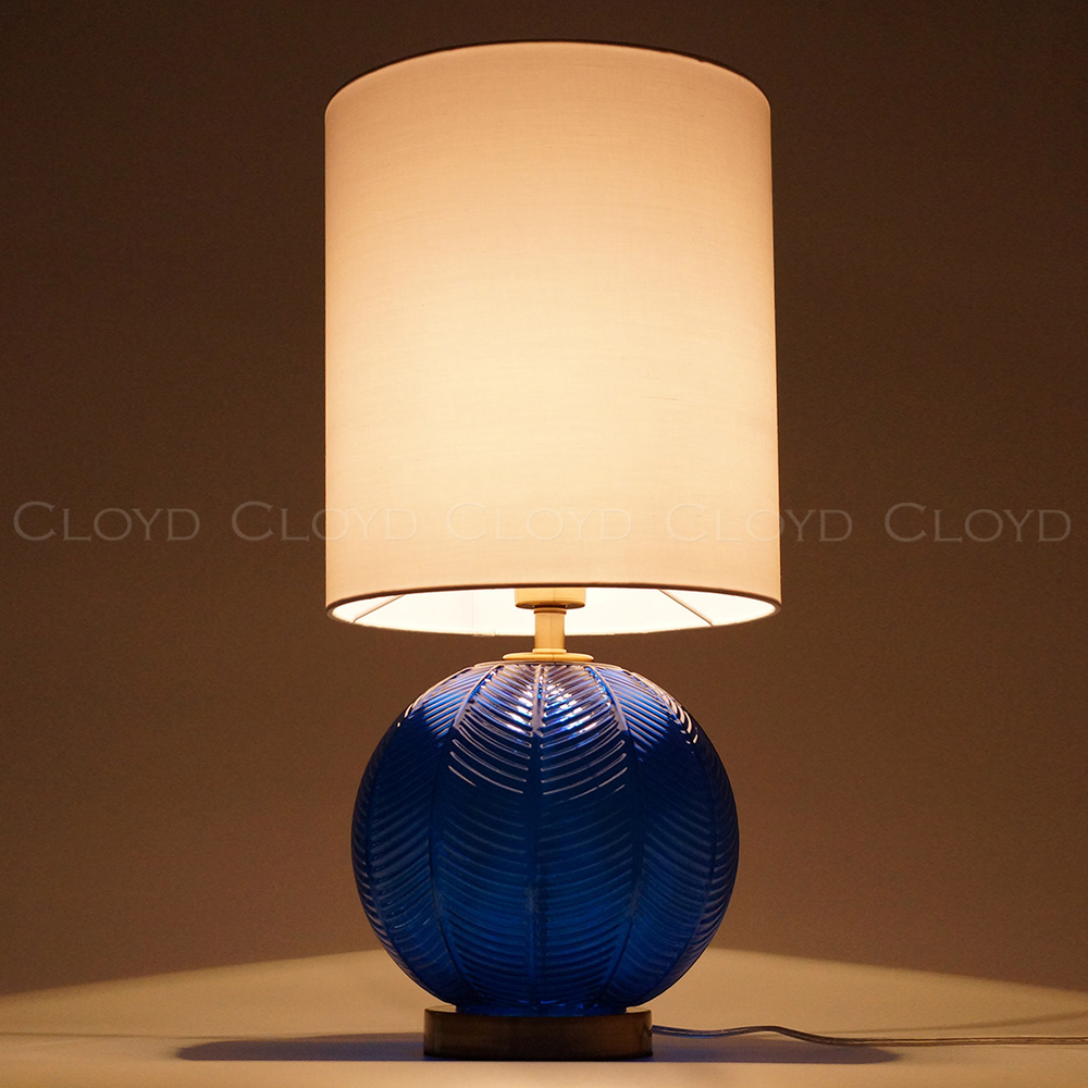 Настольная лампа Cloyd ARBUSS T1 / выс. 61 см - латунь - синее стекло (арт.30120)