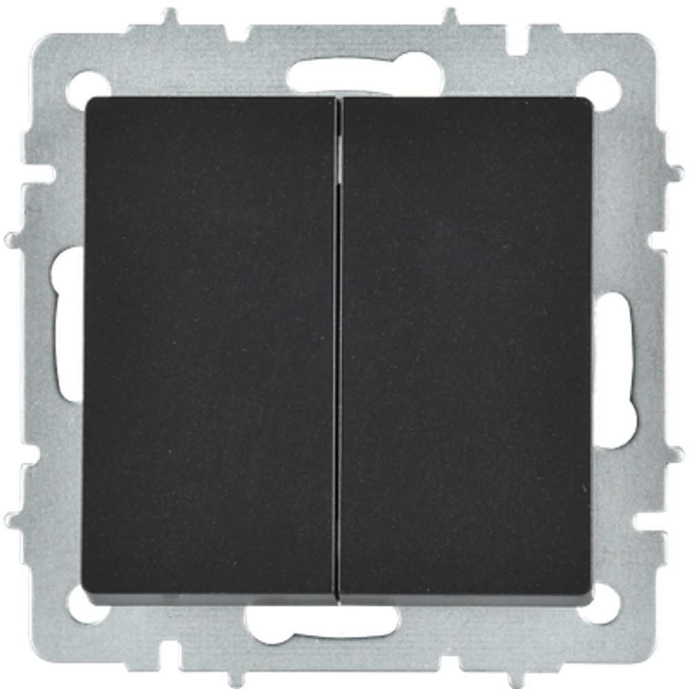 BRITE Выключатель 2-клавишный перекрестный 10А ВС10-2-3-БрЧ черный IEK