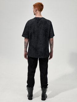 Футболка вареная "Уютная". Черно-серая