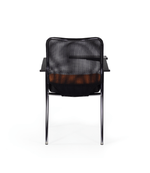 Стул Афродита Люкс хром, со столиком, сетка TW+ткань D, черно-оранжевый