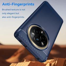 Чехол синего цвета с дизайном под карбон на Realme 14 Pro (Narzo 80 Pro), серия Carbon от Caseport