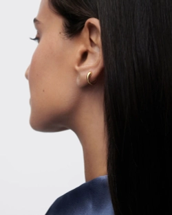 Одиночная серьга Loop серебро 925 пробы покрытое золотом