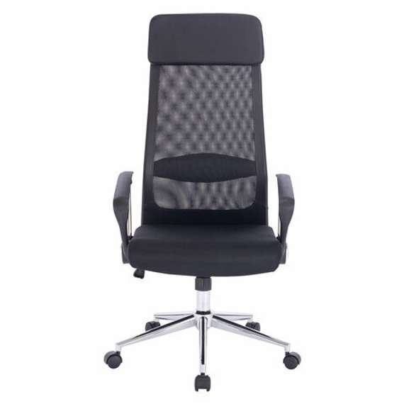 Кресло офисное BRABIX &quot;Flight R EX-541&quot;, хром, ткань TW, сетка, черное, 532517