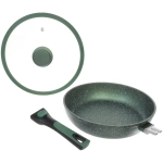 Сковорода «BAROLY» GREEN 26см индукционная с крышкой, съемная бакелитовая ручка