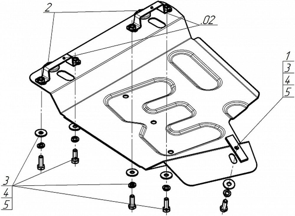 Защита стальная разд. коробки для Suzuki Jimny Motodor.72405