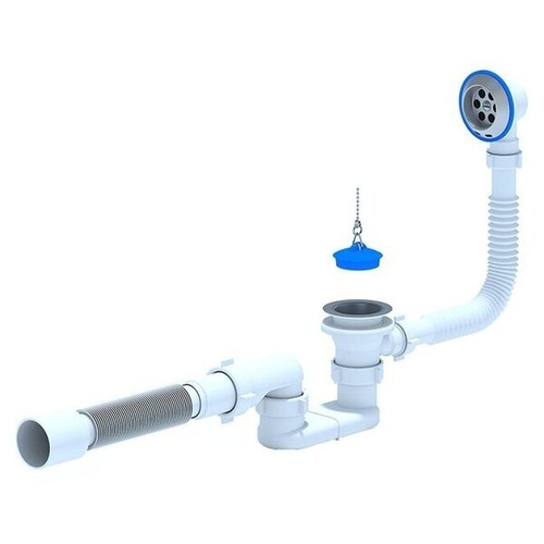 Сифон Ани для ванны с выпуском и переливом 1 1/2" с г/т 40х50 (30)/(Е16 кор.пал.)