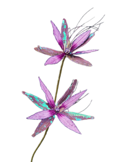 Веточка с цветами полифилла 61см ChristmasDeLuxe пурпурная