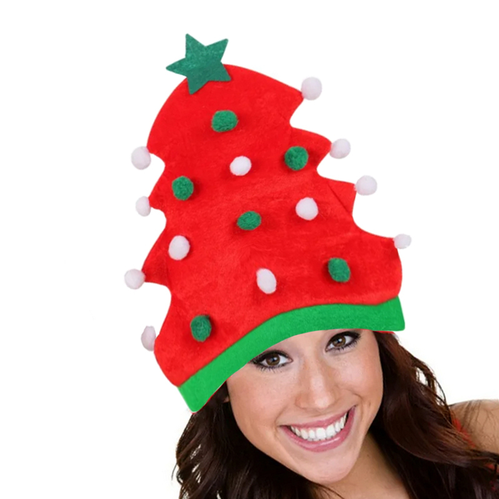 шапка новогодняя елка (красный)