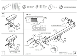 Фаркоп оцинкованный Galia S141A для Subaru Outback 2021-(паспорт и сертификат в комплекте)(без электрики)