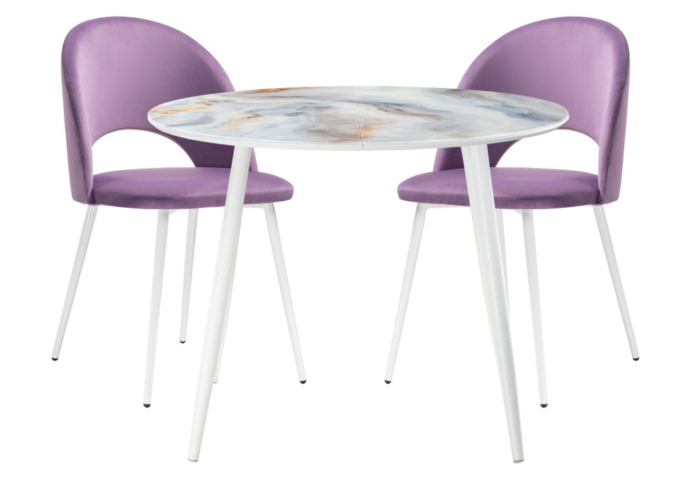 Обеденная группа Николет сиреневый / кианит / белый