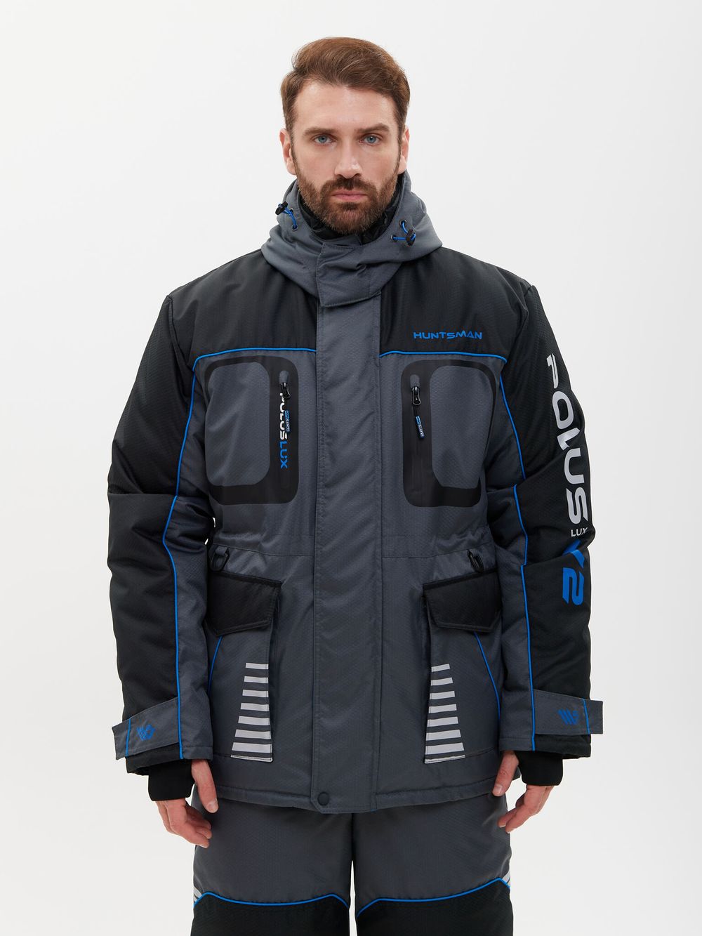 Костюм зимний Полюс LUX V-2 ткань Cell цвет Серый/Черный