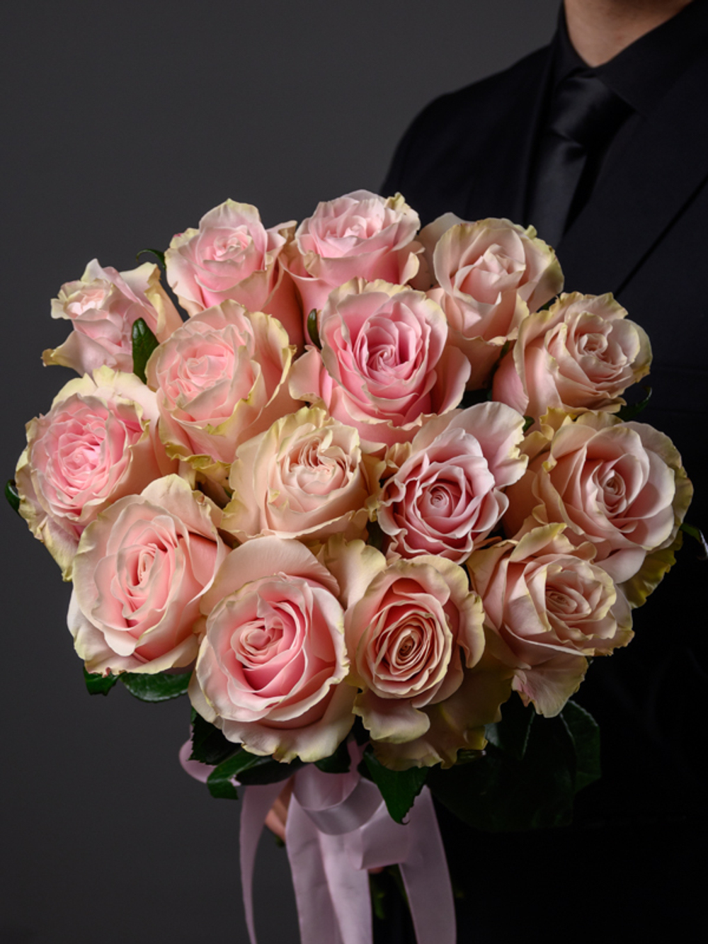 Монобукет розовый