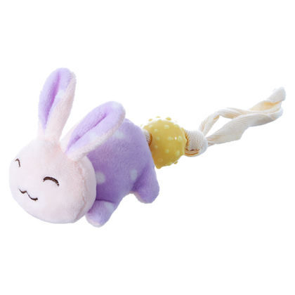 ZOOONE Игрушка плюшевая для собак "Кролик с мячом TRP, с веревками", 17 см