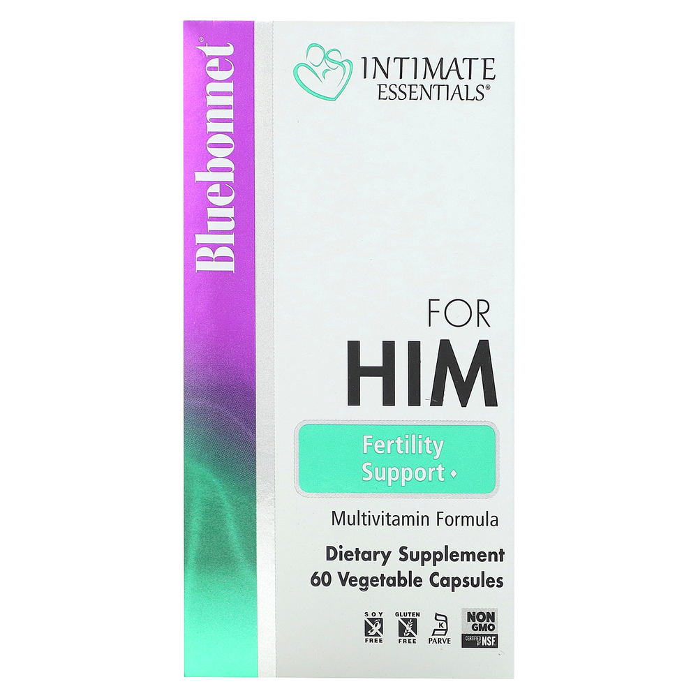 Bluebonnet Nutrition, Intimate Essentials, для мужчин, для поддержки фертильности, 60 вегетарианских капсул