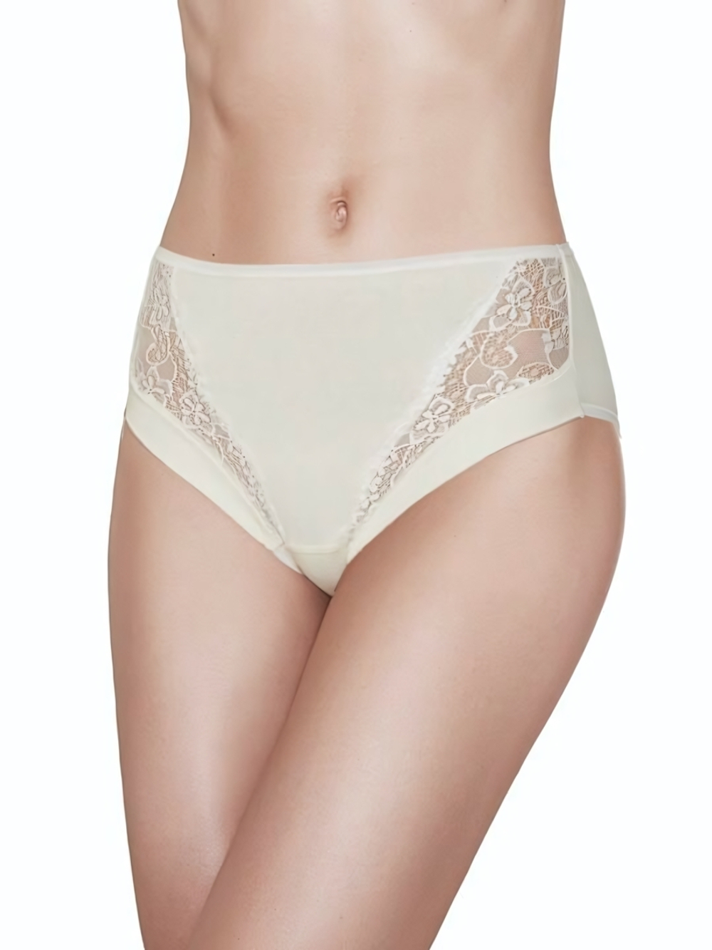 Высокие трусики с кружевом Esencial Lace (Размер: M) (Цвет: белый)