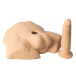 Телесный торс со съемным фаллоимитатором SilexD Apollo S Mid Ultra Realistic Half Torso with Dildo 7" Included