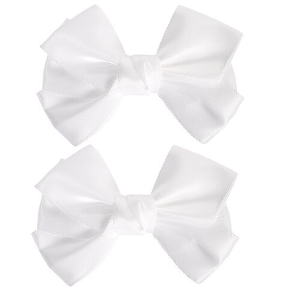 Бант для волос НАБОР 2 шт. и 1 шт., 10х8 см, на заколке, белый, АССОРТИ, MONTE VITA, 457119