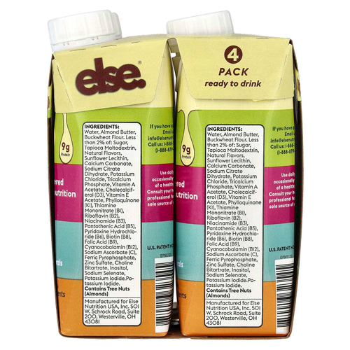 Else, комплексный питательный коктейль на растительной основе для детей, со вкусом ванили, 4 пакетика по 256 мл (8 жидк. унций)