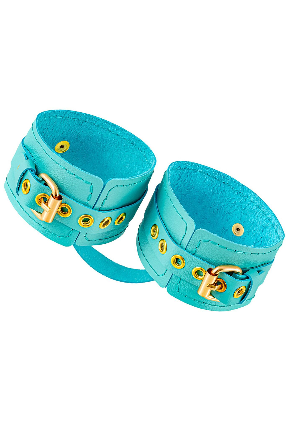 Голубые однослойные кожаные оковы (Цвет: голубой)