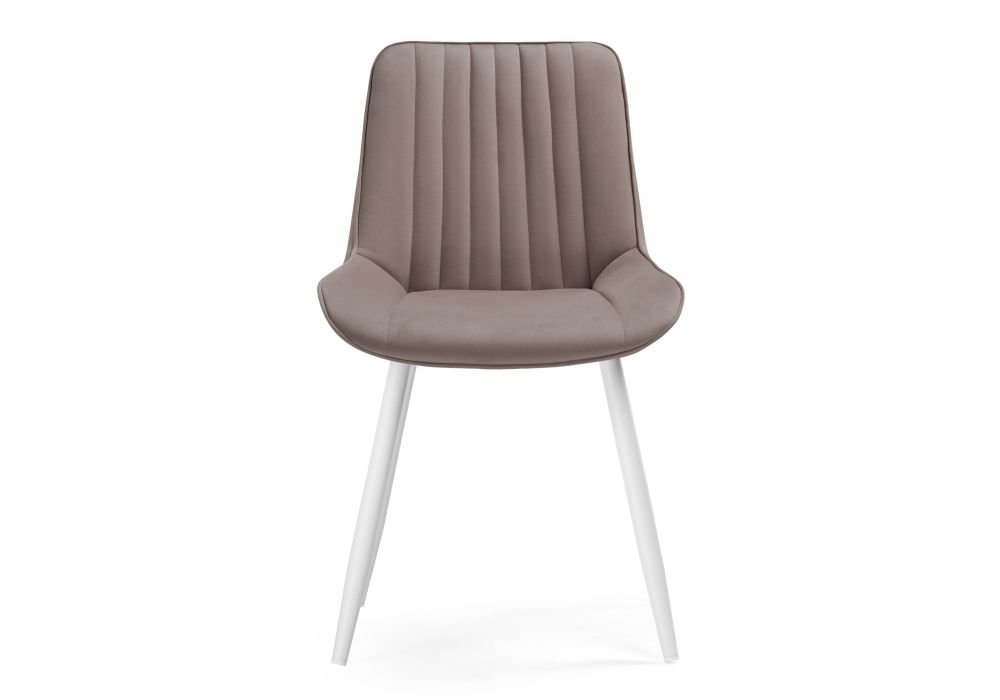 Стул на металлокаркасе Седа К велюр латте / белый