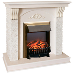 Каминокомплект Real Flame Corfino WT с очагом Fobos Lux Brass