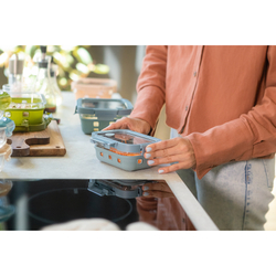 Контейнер для запекания, хранения и переноски продуктов в чехле smart solutions, 370 мл, зеленый