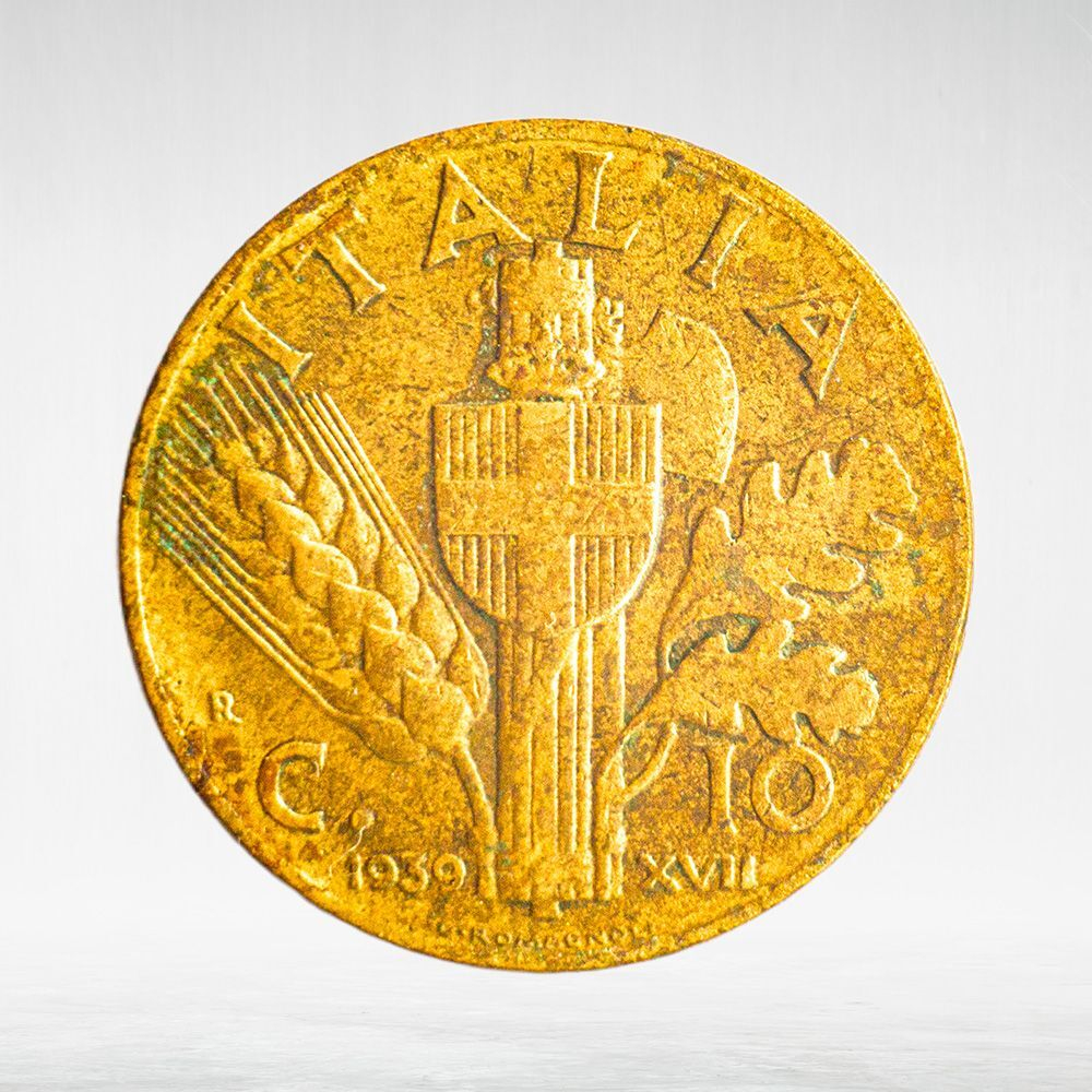 Italy 10 Centesimi 1939 R "Victor Emmanuel III", F