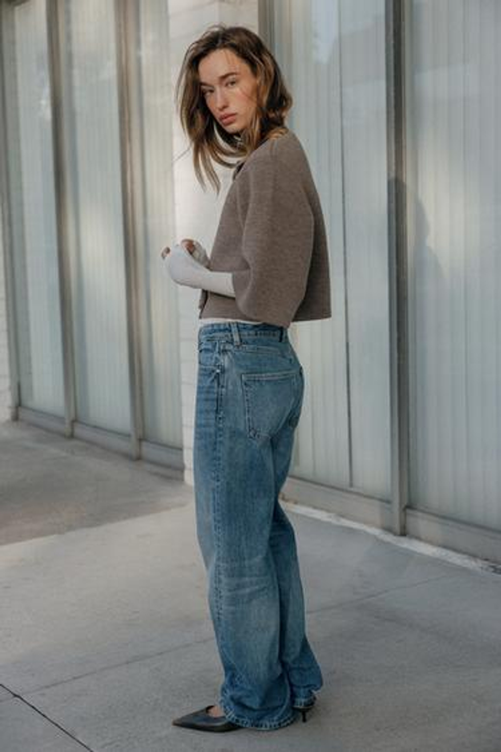 Короткая вязаная кофта - ZARA