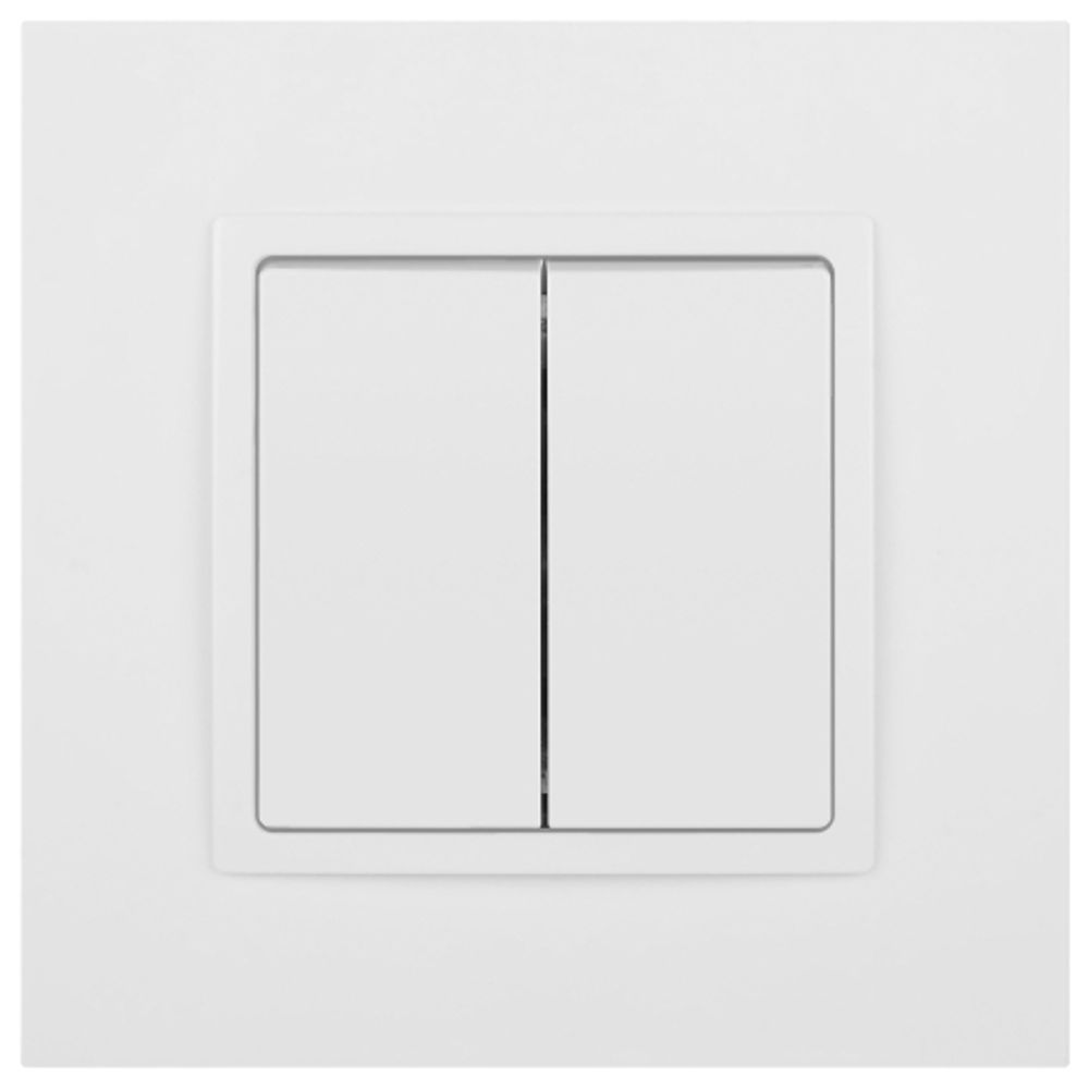 Переключатель ЭРА Elegance 14-1106-01М двойной, 10АХ-250В, белый матовый
