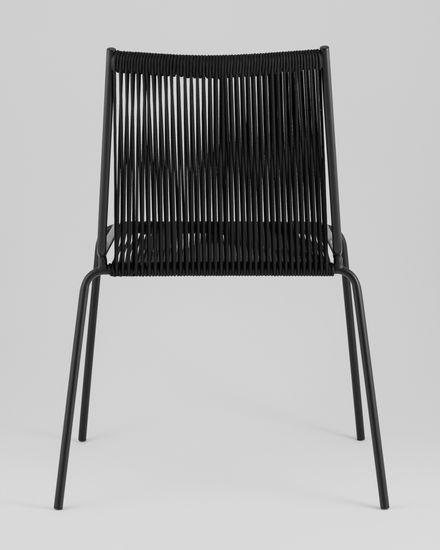 Стул уличный обеденный Lion черный из металла и шнура