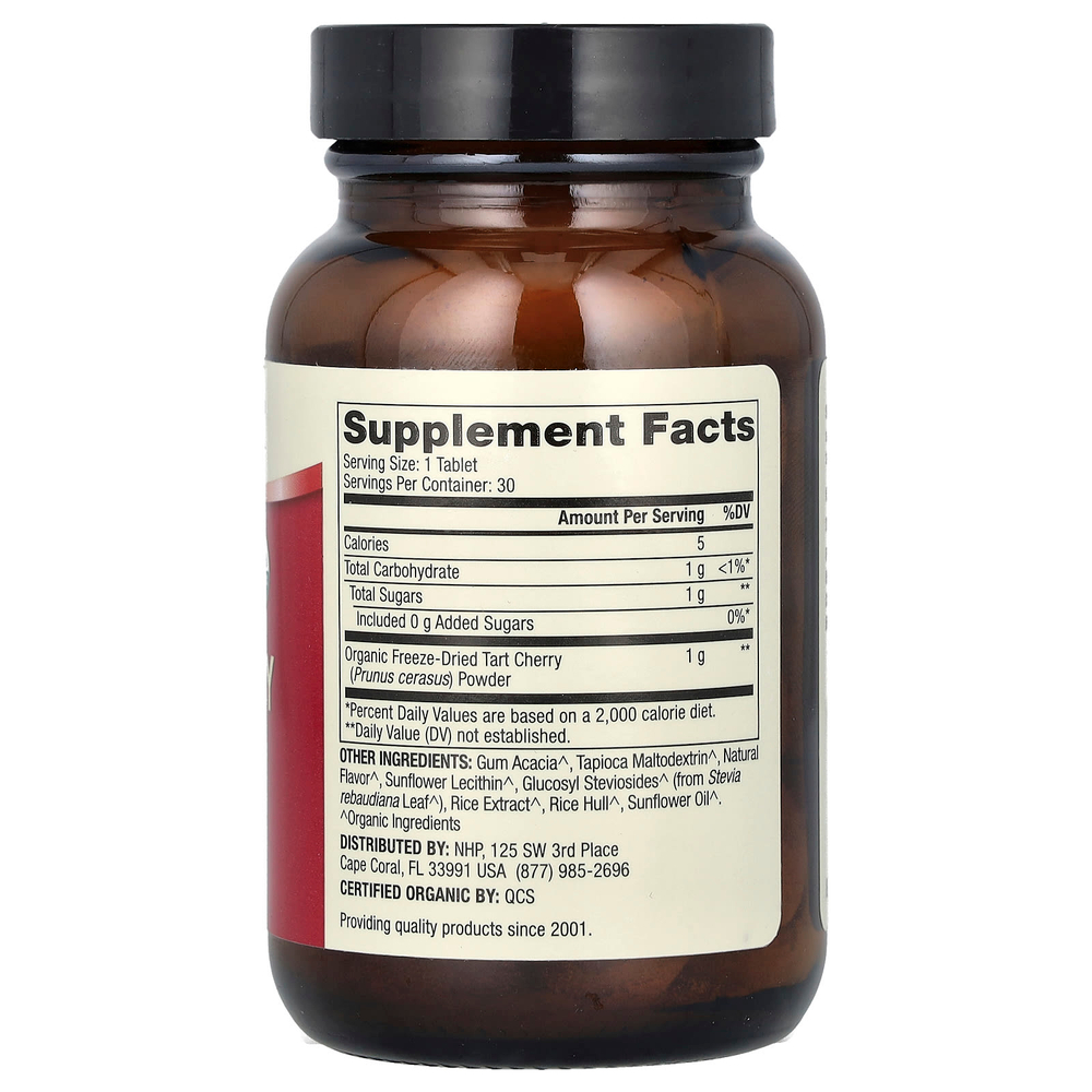 Dr. Mercola, органические жевательные таблетки с ягодной вишней, 1 г, 30 таблеток