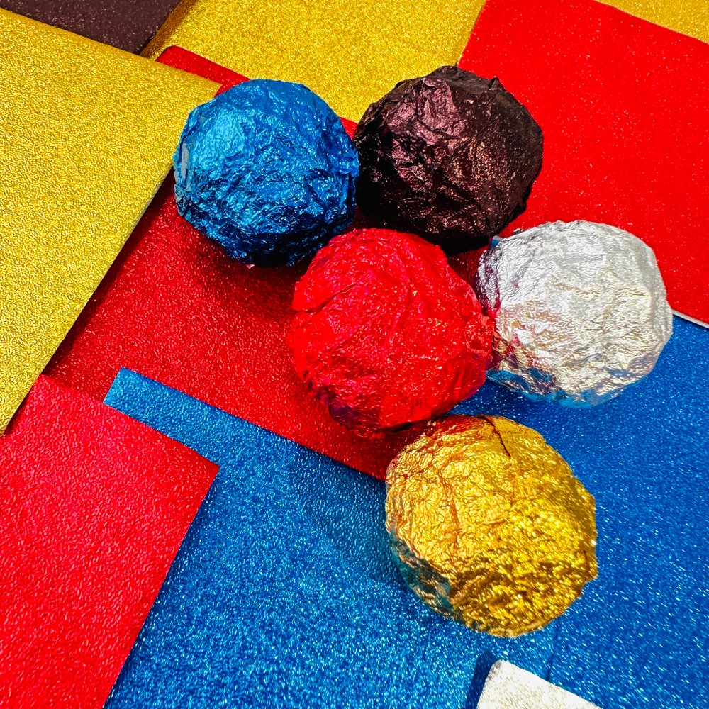 Фольга оберточная для конфет с тиснением Кофе (8x8 см, 100 шт)