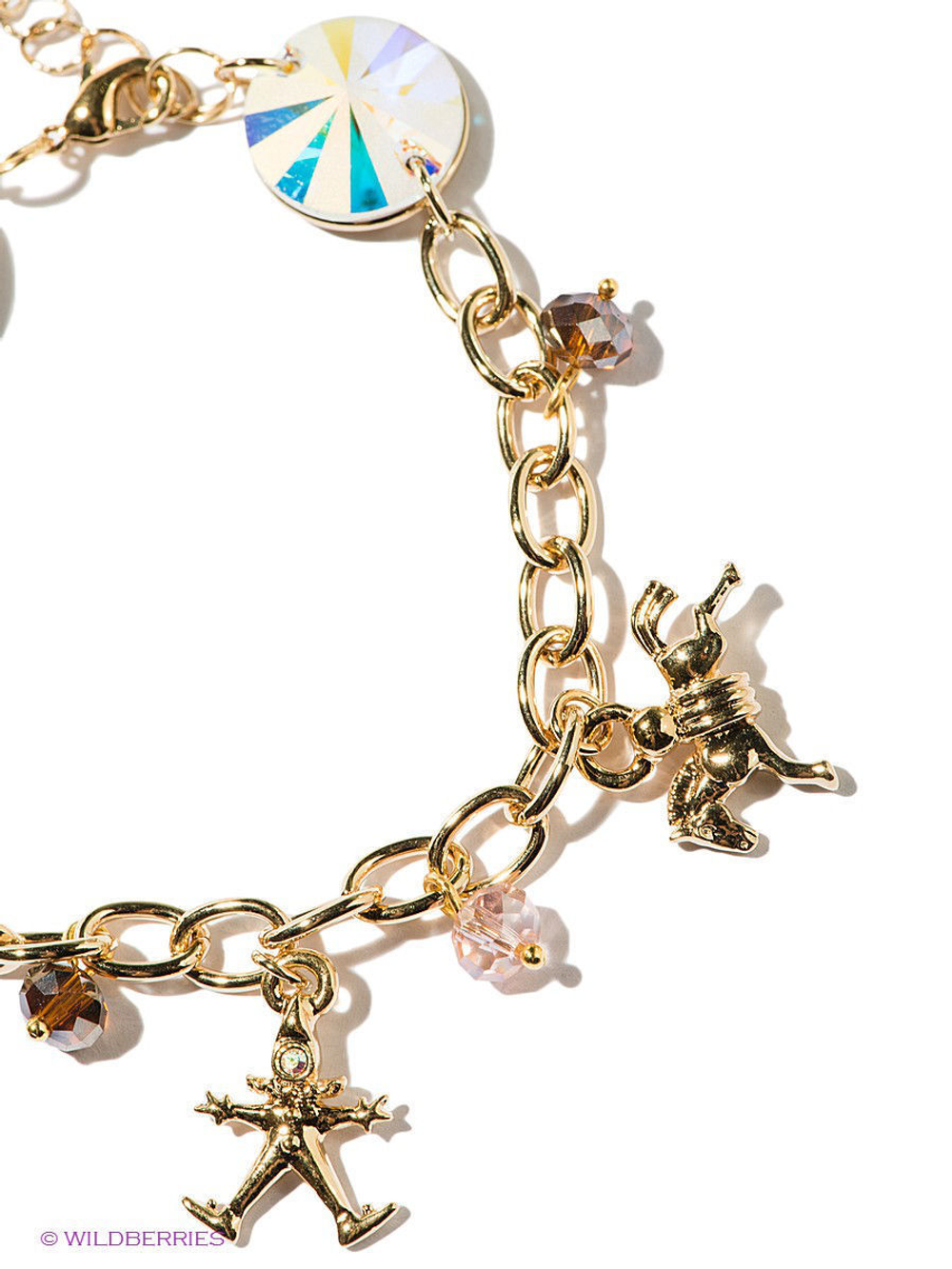 "Лофело" браслет в золотом покрытии из коллекции "Шапито" от Jenavi с замком карабин