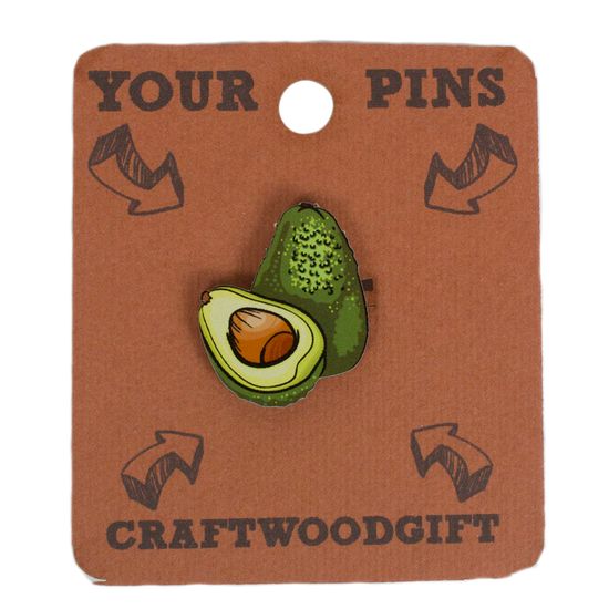 Деревянный значок. Авокадо
