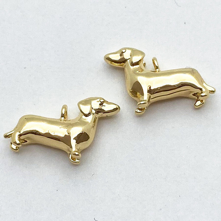 Подвеска Такса, цвет золото, размер 13*10 мм, цена за 1 шт