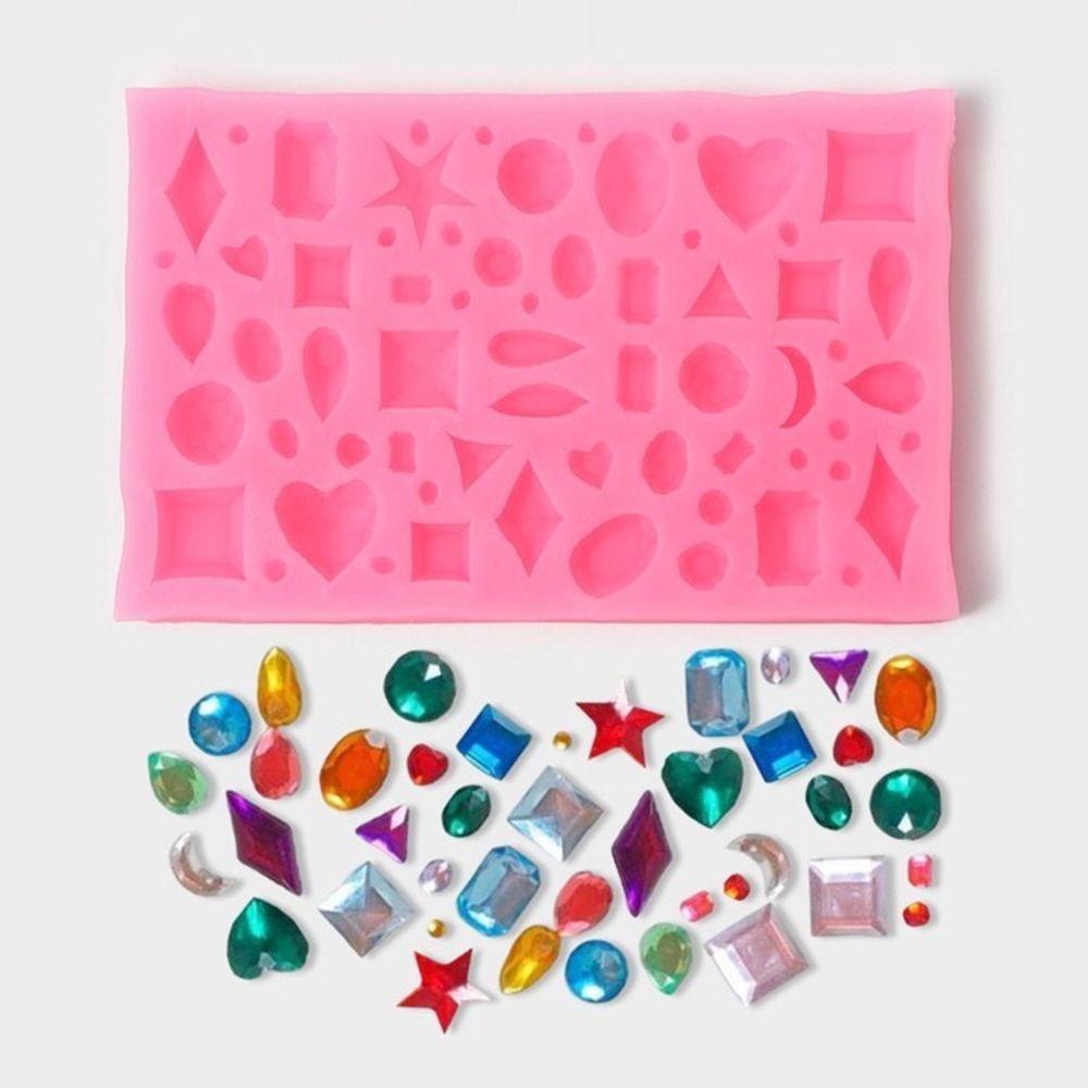 Молд силиконовый для заливки "Драгоценные камни" 11*7см