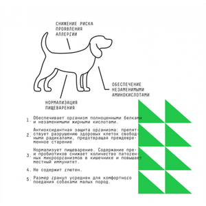 Уценка! Срок 17.08.26/ Сухой корм AJO Dog Mini Hypoallergenic для взрослых собак миниатюрных и малых пород, склонных к аллергиям, с гречкой