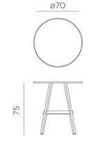 Стол пластиковый обеденный Nardi Combo 70, Ø700х750 мм, терра