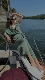 Блуза оверсайз в пижамном стиле в оливковом