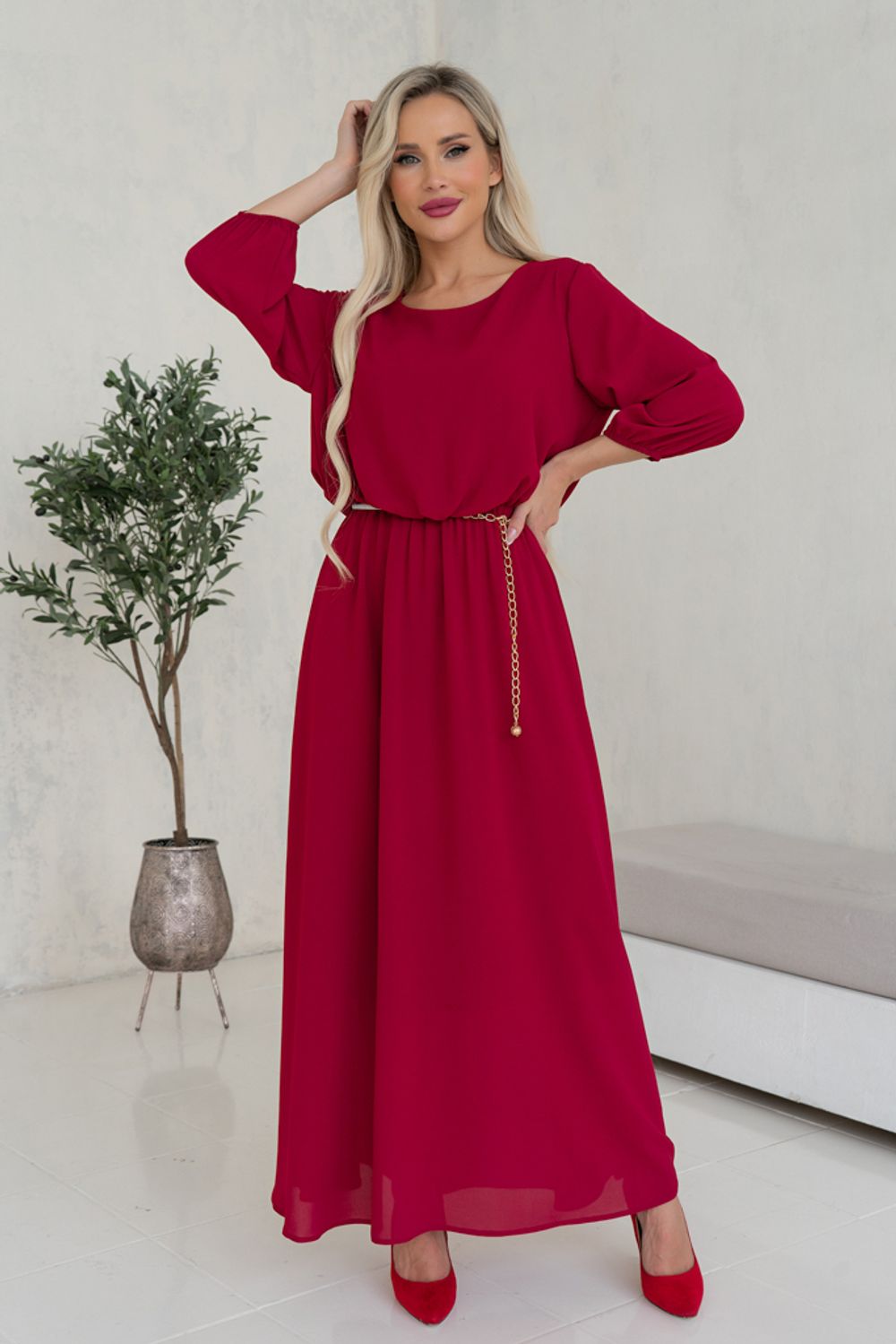 Платье Селеста (брусничный) Р11-1088/3 Nikol