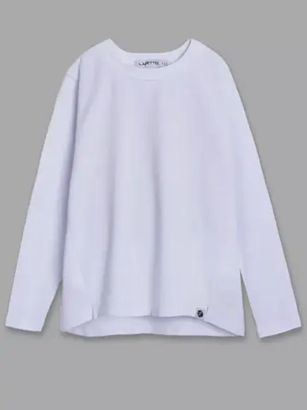 Лонгслив для девочки белый оверсайз