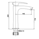 Смеситель для раковины 35к G1007-72 GAPPO высокий, литой, п/гайку, ХРОМ