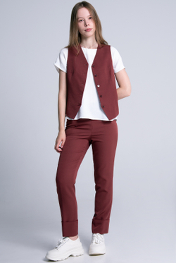 Брюки зауженные 3434ВЕ, корич кирпич #89ККи023434ВЕ