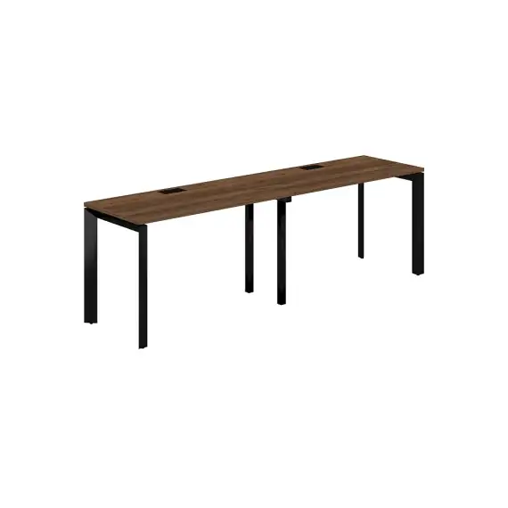 PR.221.DM.P59.BL / Рабочая станция s-b-s 2400х600х750 / профиль: 59х59 черный; столешница: дуб модена