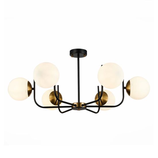 SLE1098-402-06 Светильник потолочный Черный, Латунь/Белый E27 6*60W CIANE