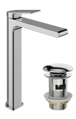 Смеситель для раковины STWORKI Ольборг S20020CR + донный клапан SD-001CR хром