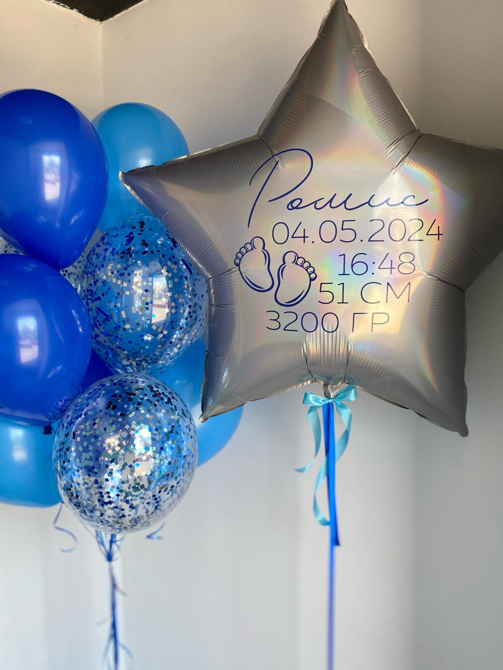 Воздушные шары на выписку сына  №869